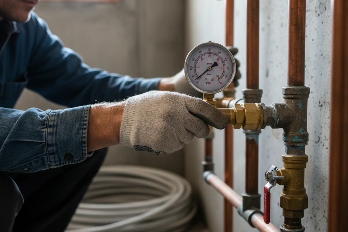 Pressure testing a repaired line during Water Line Repair in Gilmanton Iron Works